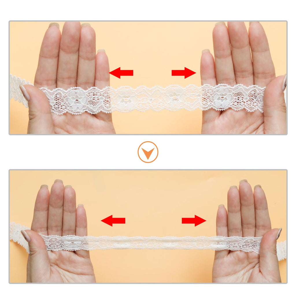 1 Inch White Lace Trim Ribbon, 10 Yard Vintage Crochet Ribbon