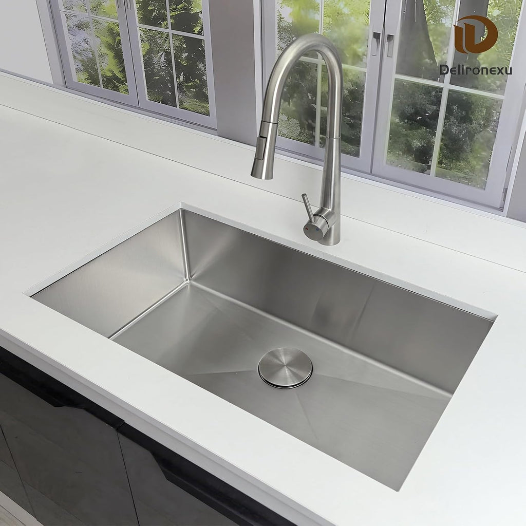 32 Inch Undermount Kitchen Sink - 18 Gauge Stainless Steel Kitchen Sink Undermount, 32''x18'' Single Bowl kitchen