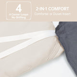Queen Comforter Set Beige, 3 Piece Solid Bedding for All Seasons