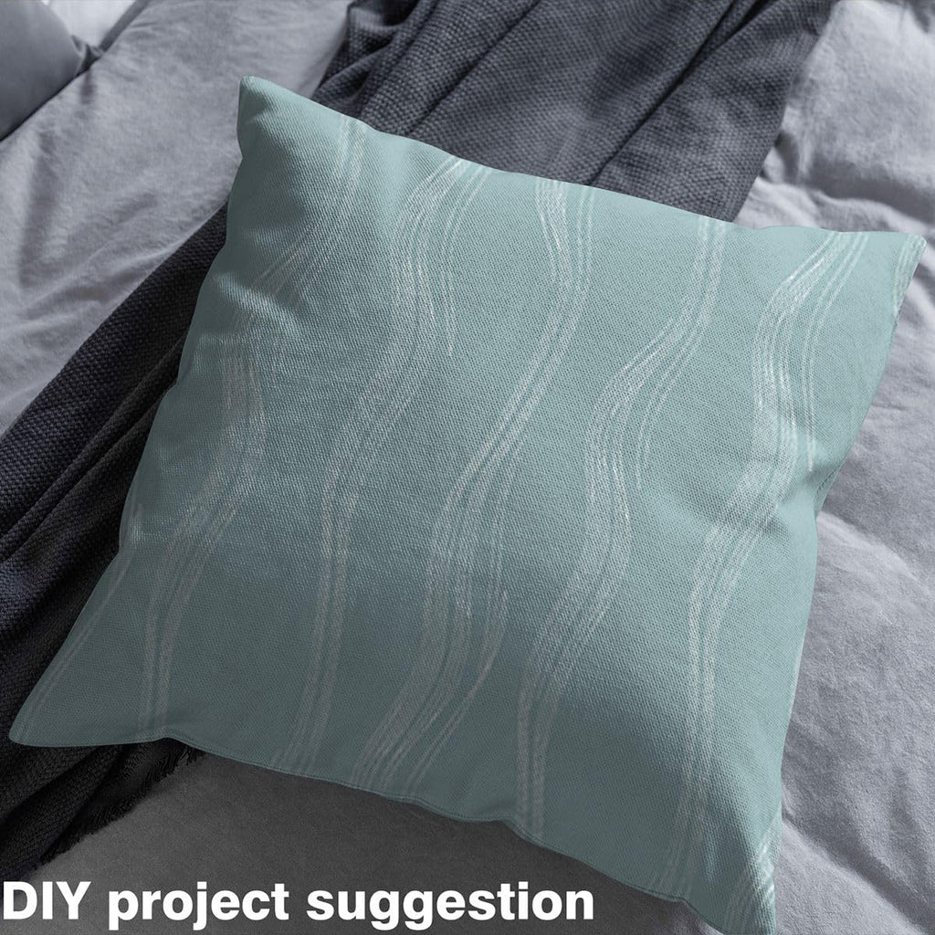 Teal White Upholstery Fabric Soft 5 Yards
