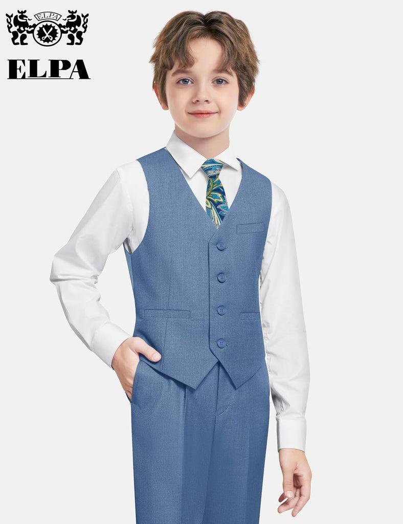 Boys' Formal Suit Vest Set with Suspender, Kids Suit for Wedding