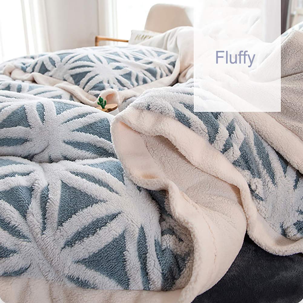 Soft Flannel Bedding Set Duvet Cover, with Pillowcases Bed Sheet, Thermal Warm Fluffy Thicken Duvet Cover Set-G