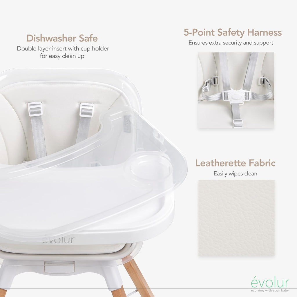 360° Bloom Highchair, Rotating, Convertible Baby Feeding Chair with Adjustable Height, Removable Tray, Easy to Clean