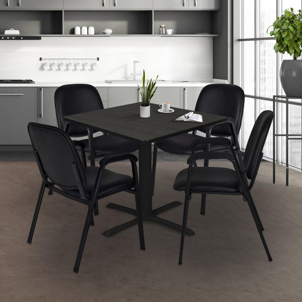 Ace Vinyl Guest Stacking Chair with Arms, Durable and Comfortable Upholstery, Sturdy Steel Frame, Stackable Design