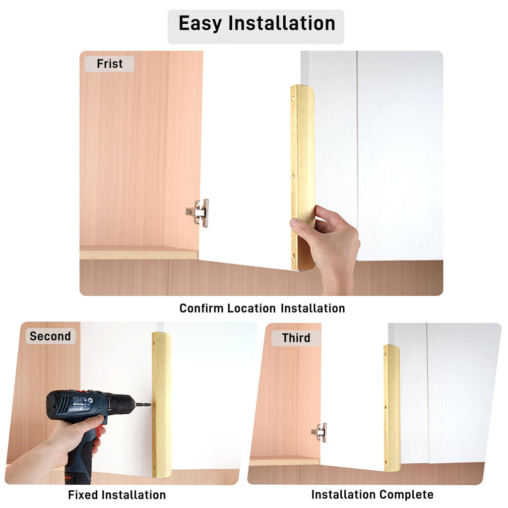 5Pack Edge Finger Tab Pull for Cabinets Kitchen Concealed Aluminum Flat Hidden Bar Pulls Drawer Pulls Easy to Install