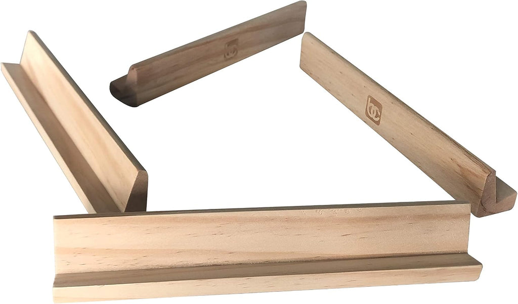 Wooden Domino Trays - Each Tray Can Hold Up to 10 Dominoes - Made for Double-six and Double-nine Dominoes - Set of 4