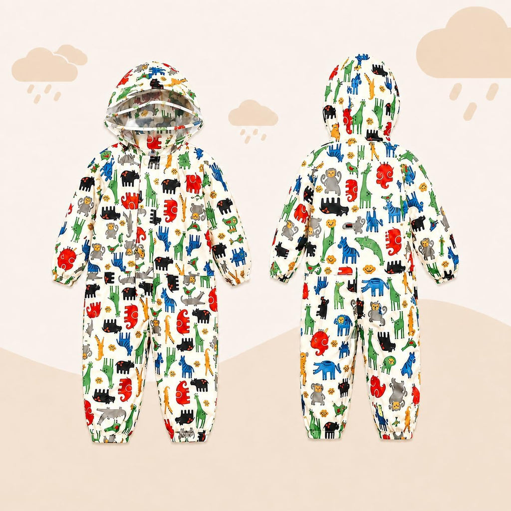 Toddler Rain Suit Waterproof Coverall One Piece Rain Suit Kids