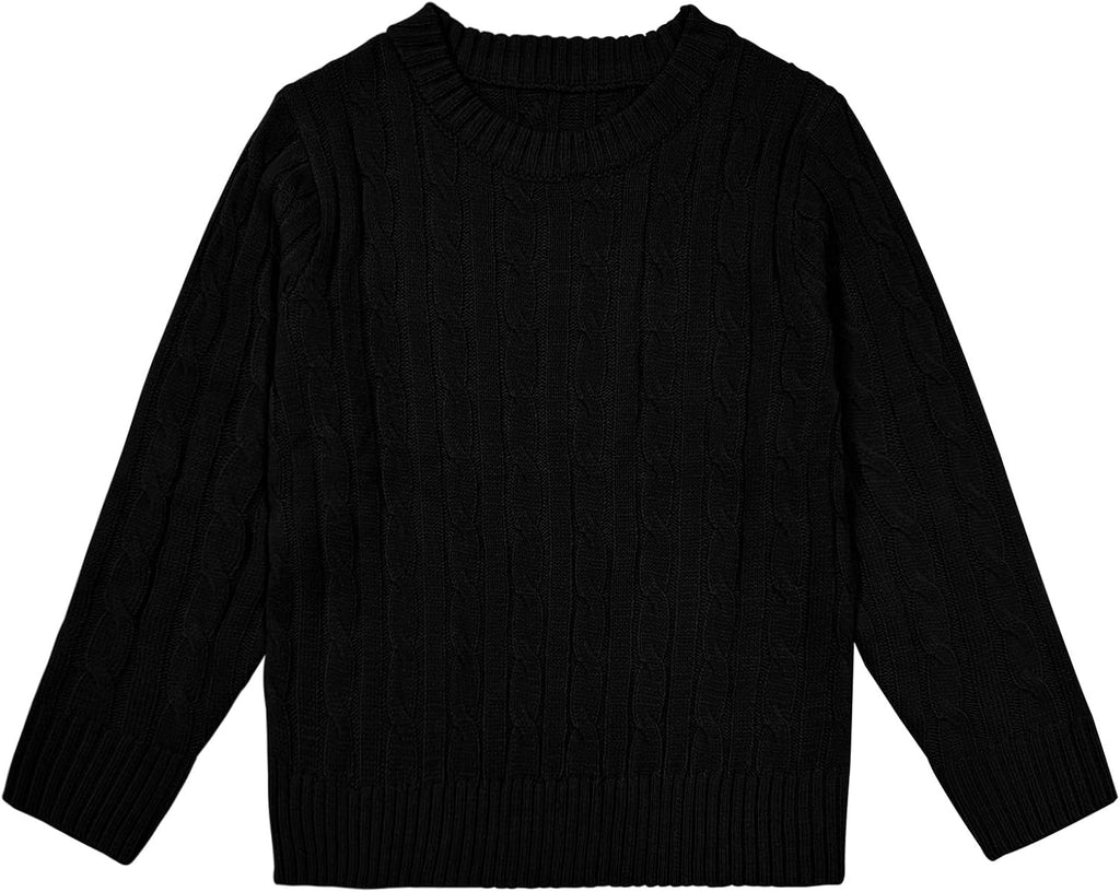 Girls' Sweaters Casual Long Sleeve Cable Knit Pullover Sweater Kids Fall Winter Crew Neck Jumper Top