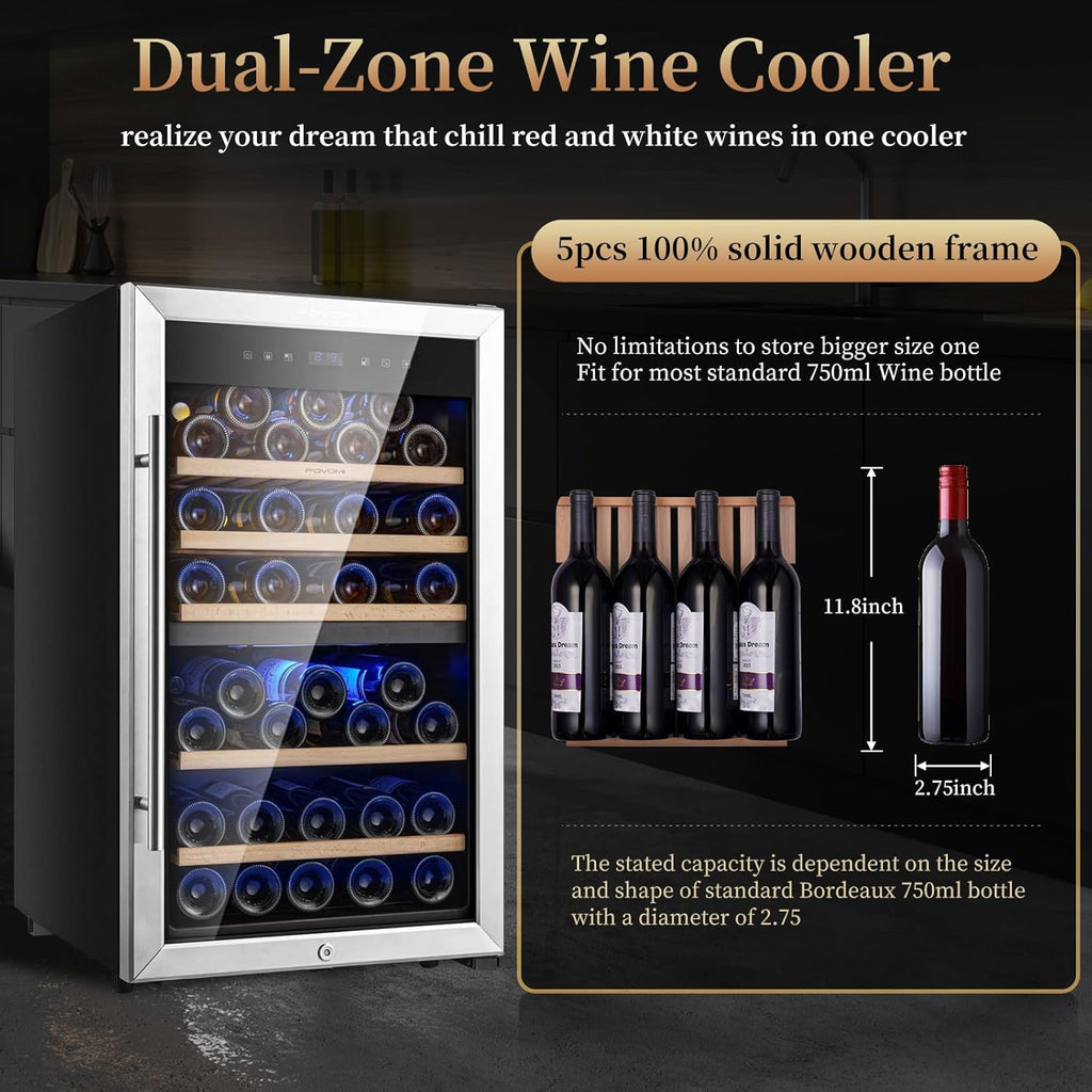 Wine Fridge,52-bottle Wine Cooler Refrigerators Freestanding Wine Refrigerator