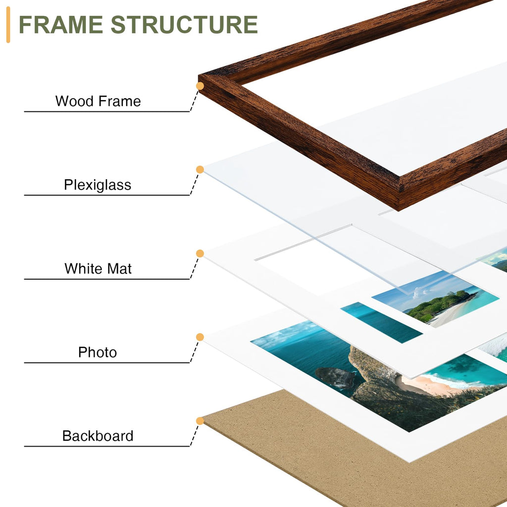 8x16 Collage Picture Frame, Displays 3Pcs 5x7 Photos