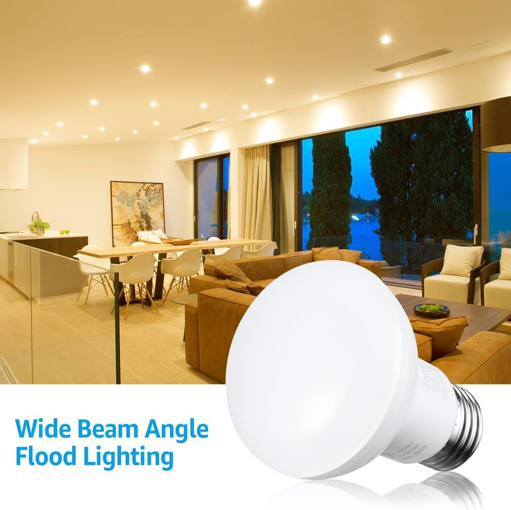 LED R20 Recessed Can Light Bulbs 7.5W (50W Equivalent) 525 Lumen 3000K Soft White Dimmable E26 Medium Base UL Listed