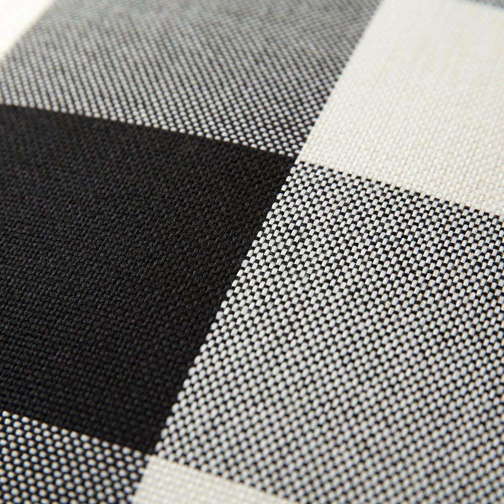 Halloween Plaid Pillow Covers Fall 16x16 Black and White Pack of 2