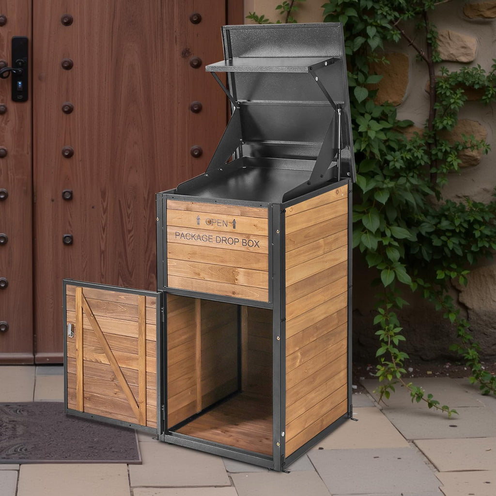 Package Delivery Box with Anti-Theft Lock & Weatherproof Design - 40+ Gallon Large Outdoor Parcel Drop Box