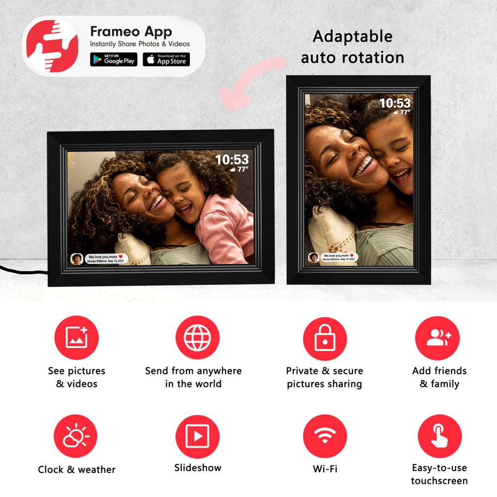Digital Picture Frame- 10.1inch Digital Photo Frame with 1080 IPS Touch Screen HD Disply, Built-in 32GB
