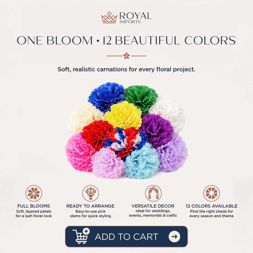 Carnation Artificial Flowers for Weddings - White 100pk