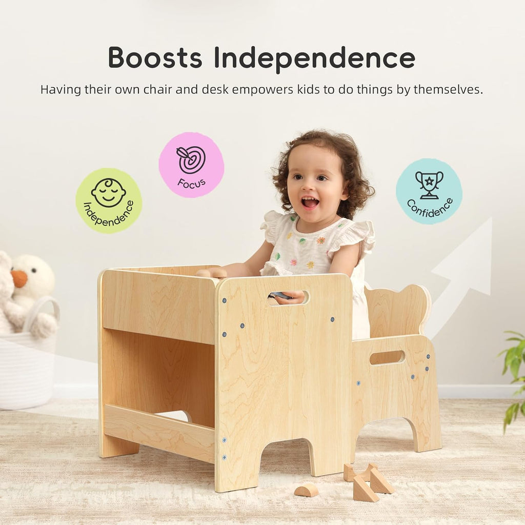 Montessori Weaning Table, Wooden Toddler Table and Chair Set