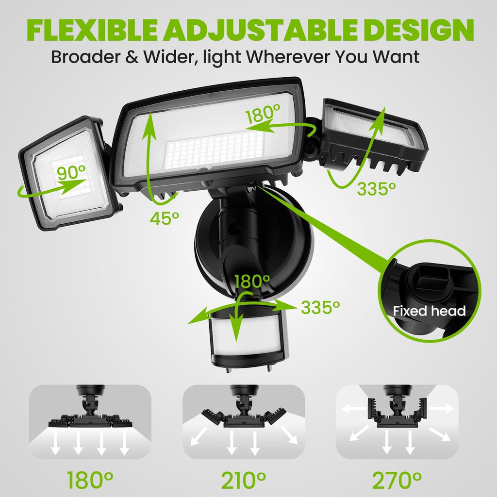100W Flood Lights Outdoor, 9000LM LED Security Light Motion Sensor Outdoor Lights, 6500K Daylight LED Flood Light