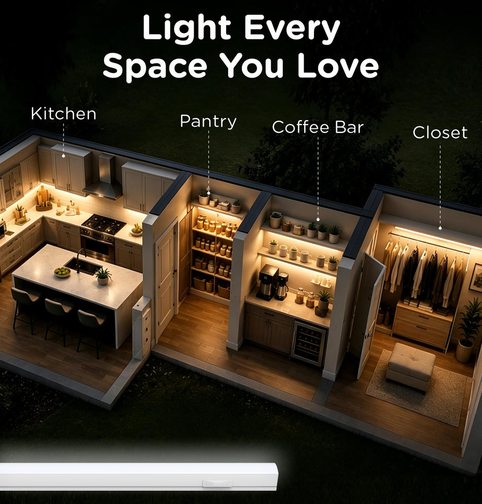 Under Cabinet Lighting Plug in, Linkable AC120V Super Bright 3CCT 3000/4000/5000K Ultra Slim Dimmable LED Counter