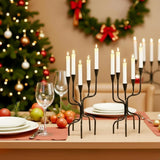 5-arm Candelabra Candlestick Holders - Vintage Black Candle Holders, Metal Taper Candleholders, 16.7" Tall Candle