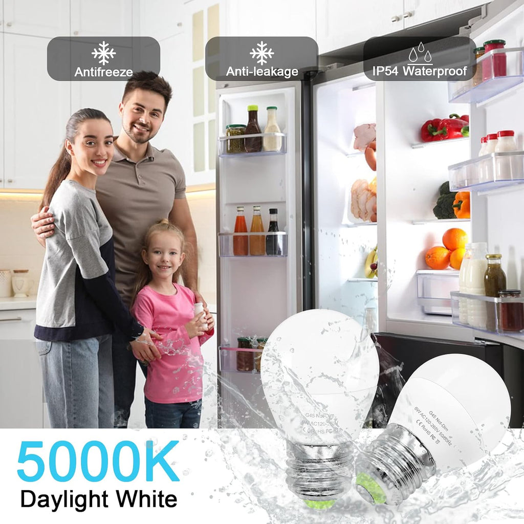 6W E26 Small Globe LED Bulb 60W Equivalent G45/A15 E26 Standard Screw Base