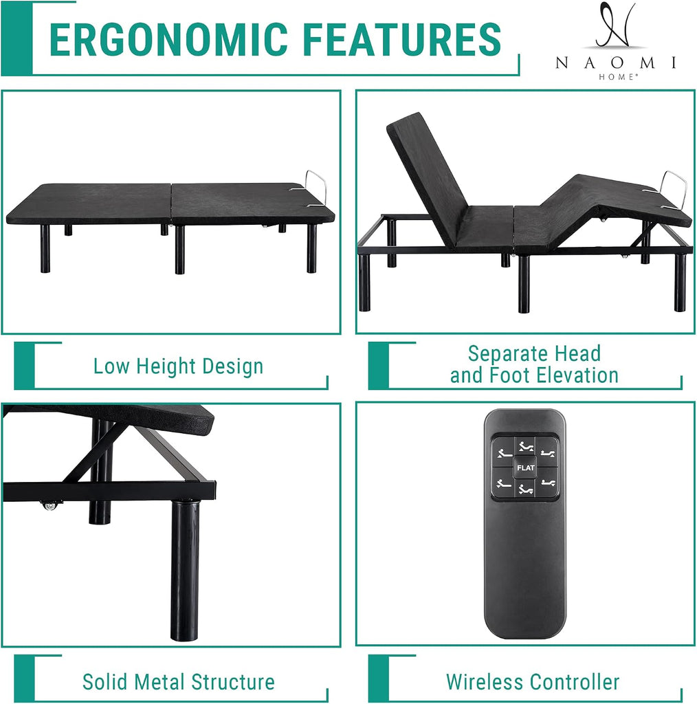 Serenity Queen Adjustable Bed Base, Zero Gravity & USB