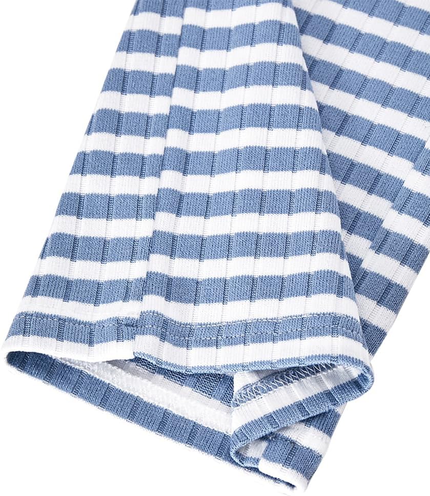 2pcs Tween Girls Pants Set Streetwear Striped Elastic Low Waist Casual Long Trousers