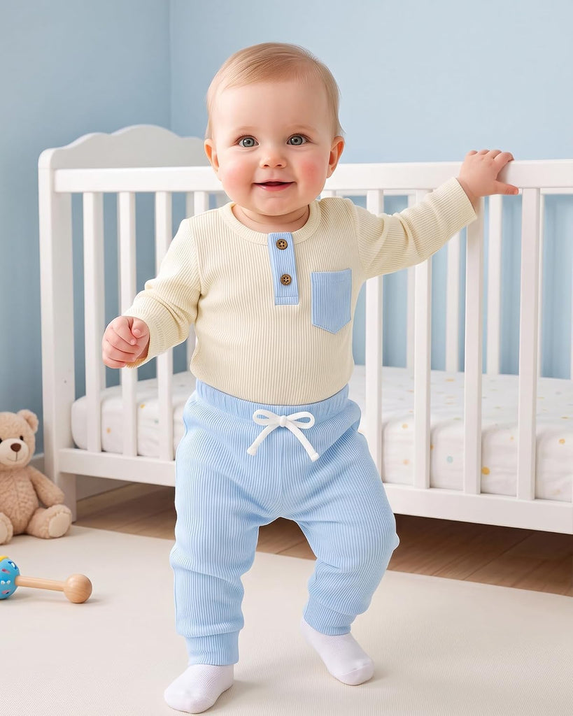 Baby Boy Clothes Two Piece Long Sleeve Top and Pants Fall Outfit Set