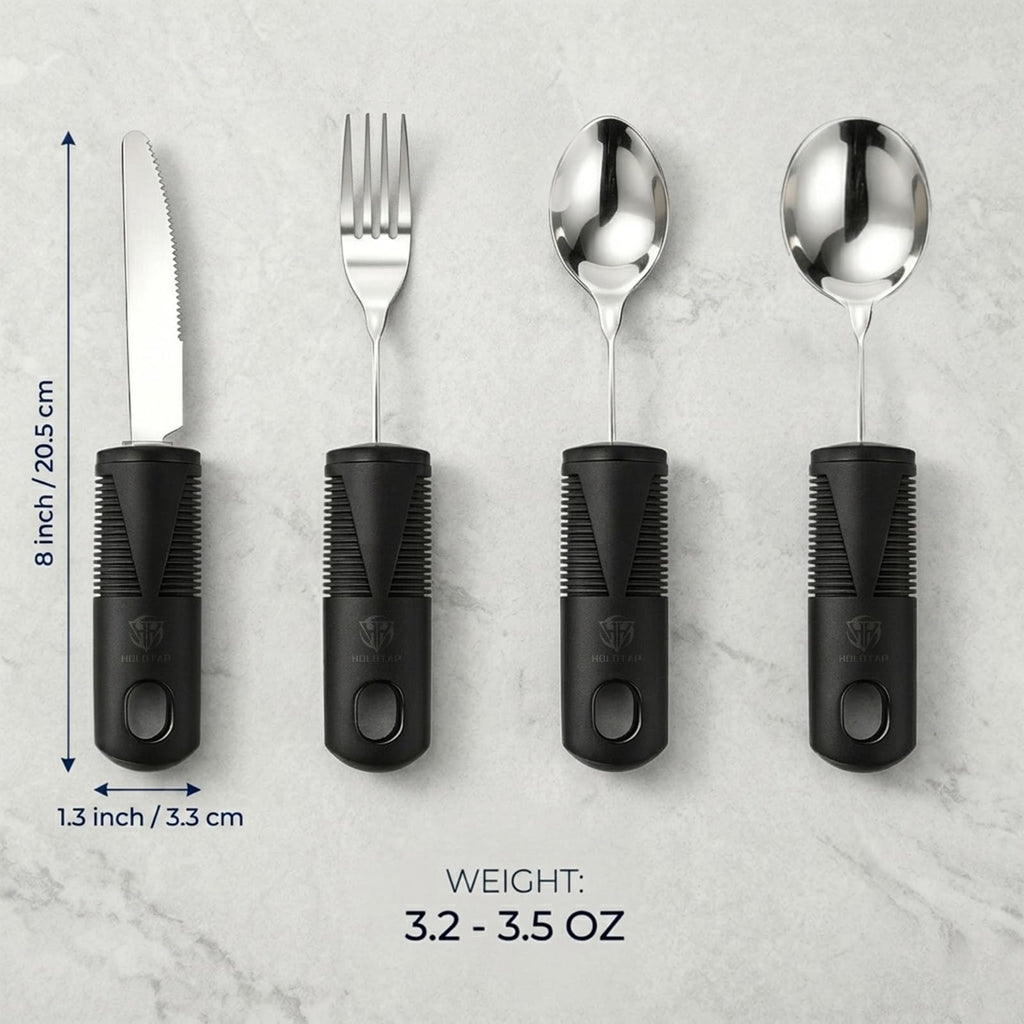Adaptive Utensils 270° Adjustable for Hand Tremors, Elderly 4PCS
