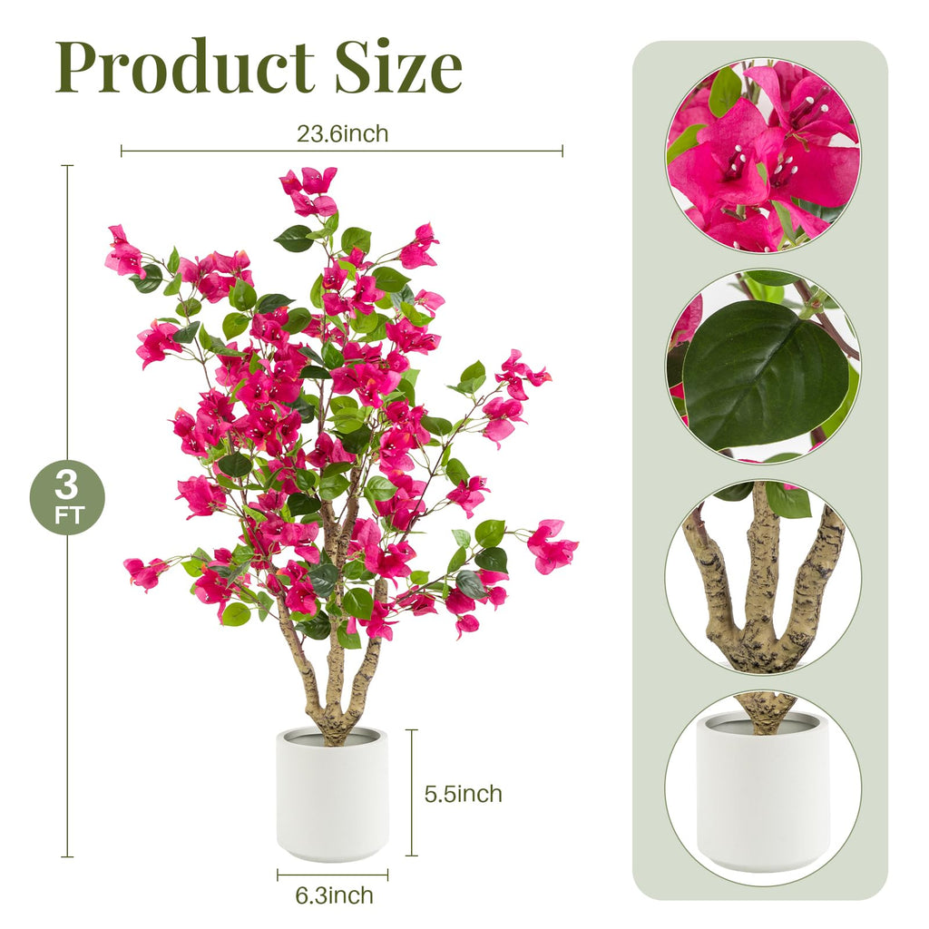 3ft 2-Pack Artificial Bougainvillea Trees