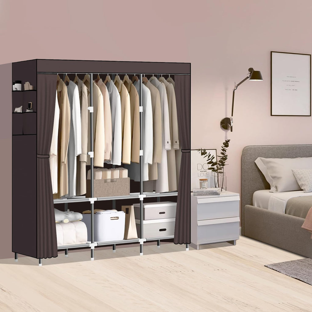 Wardrobe Closet, Steel Pipe Diameter 19mm, Portable Closet