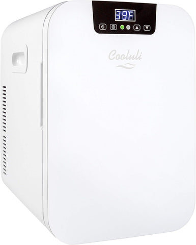 20 Liter Mini Fridge with Temperature Control - White Thermoelectric Cooler and Warmer