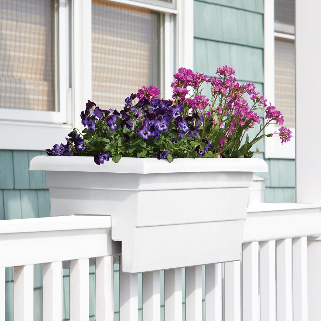 Countryside Railing Planter Box, 24 Inch, White