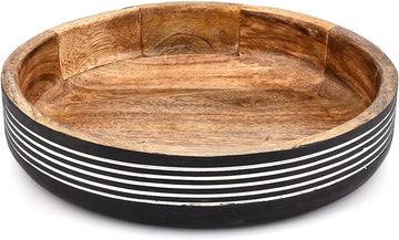 Rustic Black Wooden Bowl - Decorative Centerpiece for Dry Potpourri, Orbs & Home Décor, Perfect, Reiki Rooms & Spa