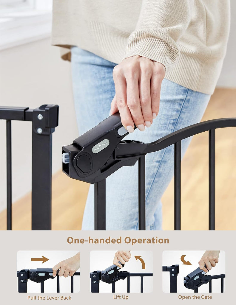 29-39.6" Baby Gate for Stairs & Doorways, 30" Tall Pressure Mount Pet Gates, Auto Close Both Sides Walk
