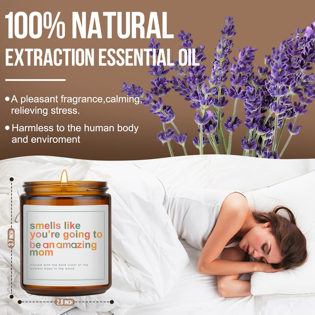 Mothers Day Gifts for Mom, New Mom Gifts, Gift for New Moms, Mothers Gift After Birth-7 OZ Lavender Soy Wax Candle