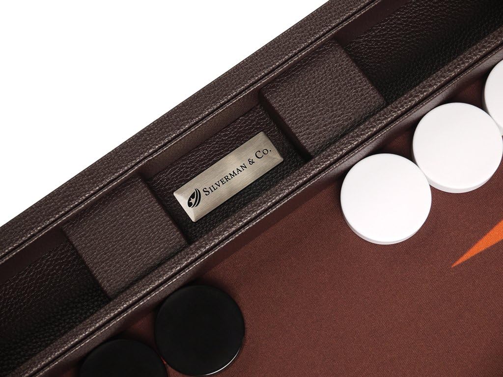 19-inch Premium Backgammon Set - Dark Brown Board