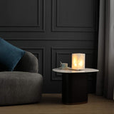 Natural Calcite Stone Table Lamp, Handcrafted Solid Stone Lamp with Unique Crystal Texture, Dimmable 3-Color LED