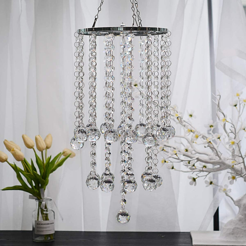 Chandelier Wind Chimes Shape Clear Crystal Prisms Balls Beads Hanging Suncatcher Pendant Garden Outdoor Home Decor Gifts