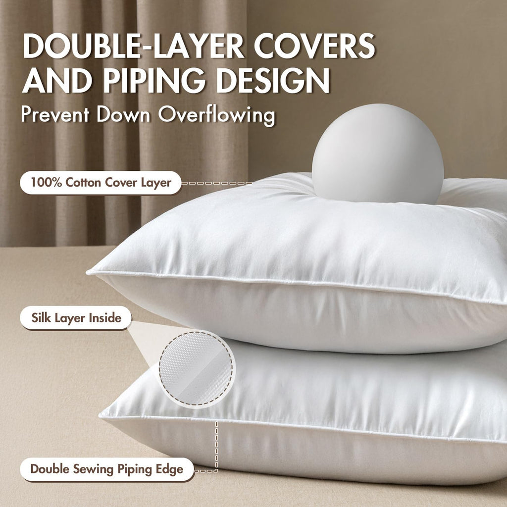 20x20 Feather Down Pillow Inserts Fluffy for Chop Look - Set of 2