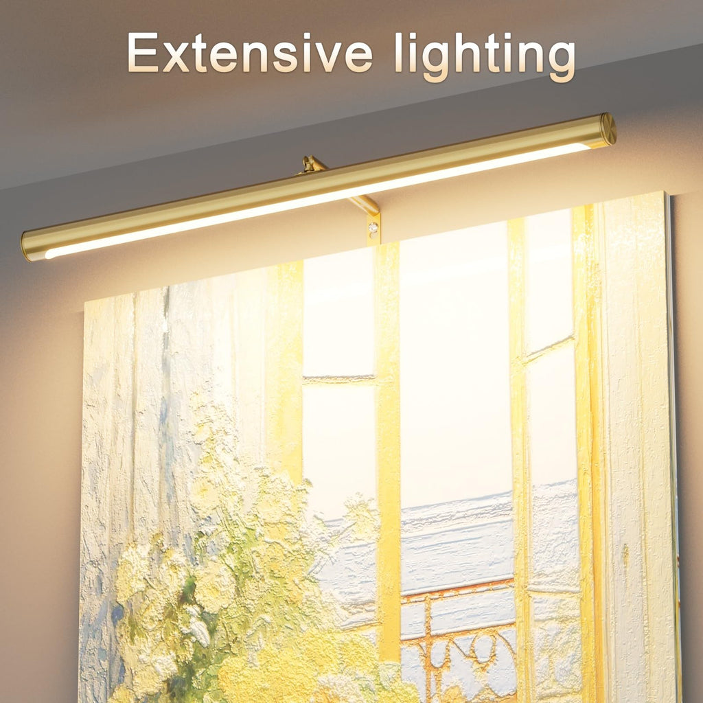 24" Plug in Picture Light 9W Gold Art Light with Remote