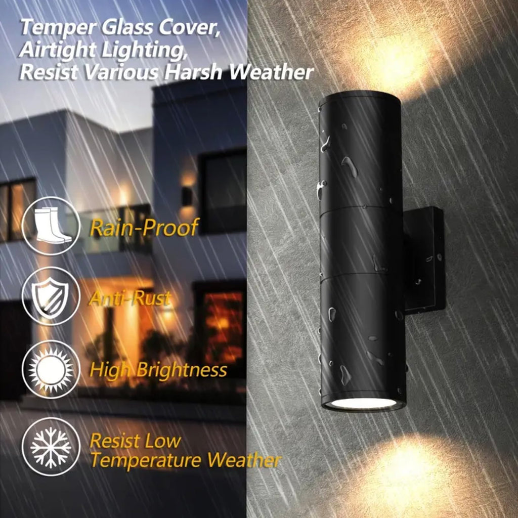 2Pack 14inch LED Square Up & Down wall Lights, 14W Outdoor Wall Light 4000K Day White Aluminum Body Waterproof IP65