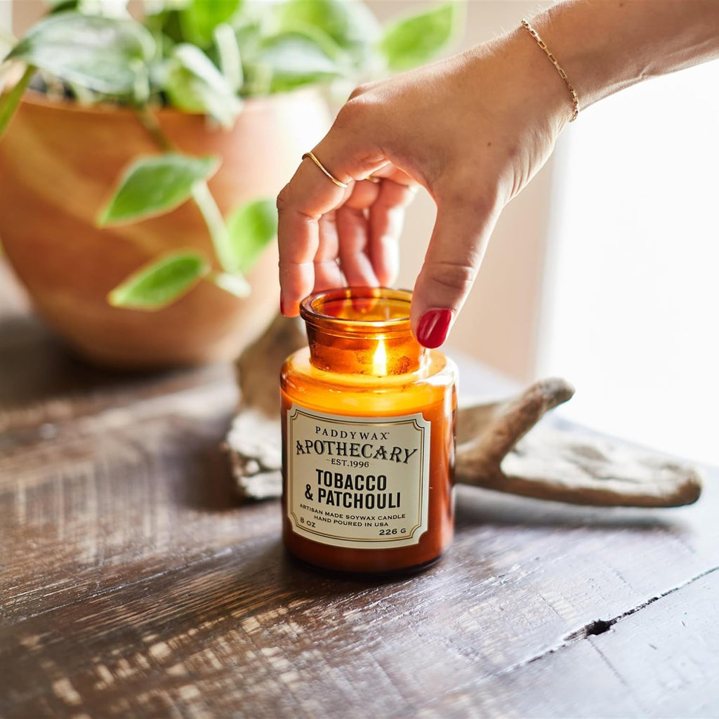 Artisan Apothecary Scented Candle with Lid in Reusable Glass Jar, Clean-Burn Soy Candle with Approx. 54 Hour Burn - Set of 8