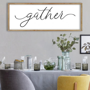 Gather Sign Wall Decor, Wood, 32"×12"