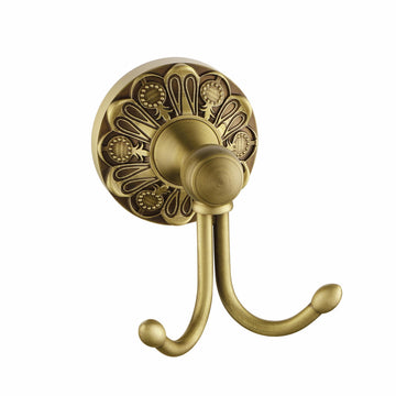 Antique Brass Towel Hook, Wall Mounted Bathroom Hook for Clothing & Robe Hanger, Screws Install Shower Wall Hook