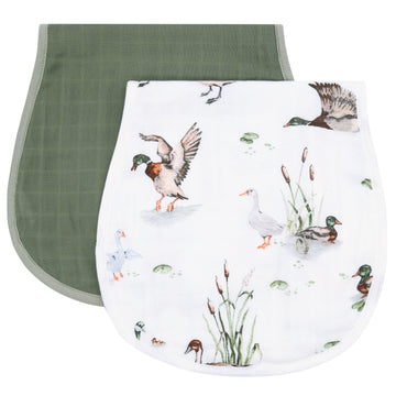 Muslin Baby Burp Cloths - 2 Pack 70% Viscose from Bamboo and 30% Cotton Large 22'' by 10.6'' Absorbent Milk Spit Up