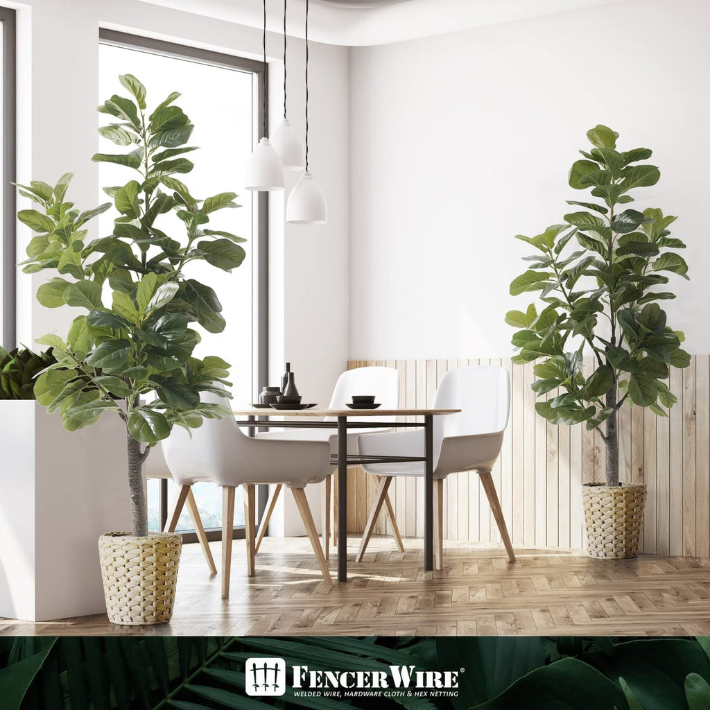 Artificial Fiddle Fig Tree, 6/7 Feet in Pot with Dried Moss, for Indoor House Home Office Store, Potted Ficus Lyrata