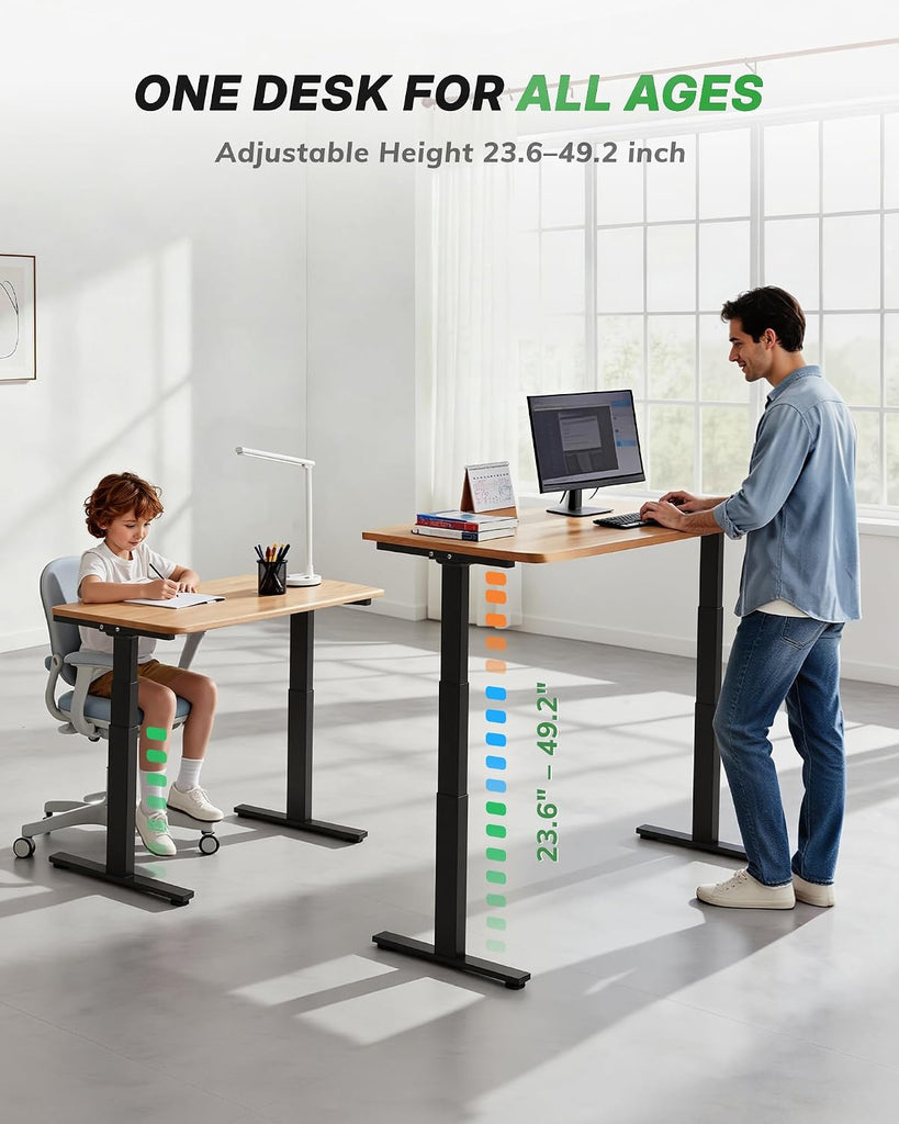 3-Stage Dual Motor Standing Desk Frame, 300 lb Capacity | Dual motors + 3-stage,300 lbs cap, Quiet heavy-duty for