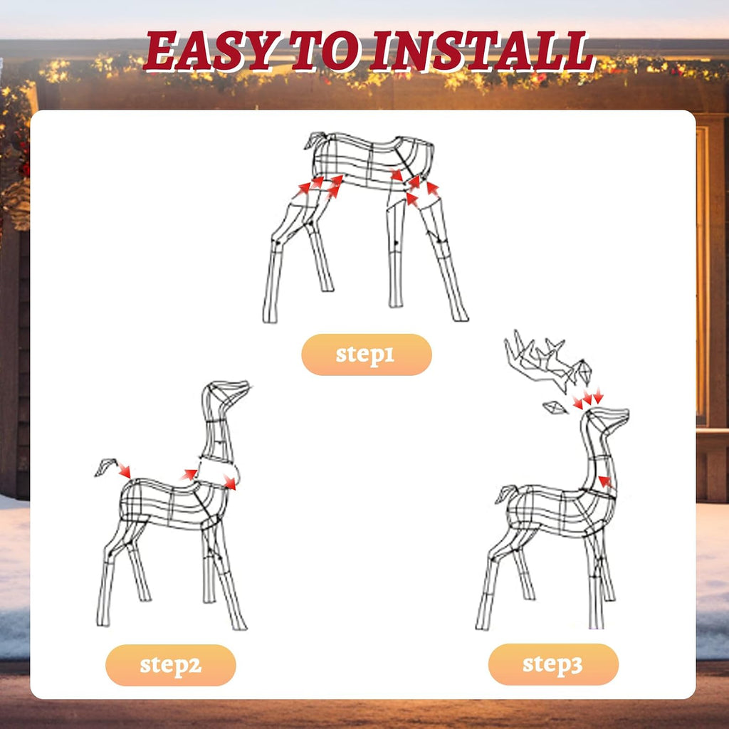 Christmas Iridescent Reindeer Decoration for Yard