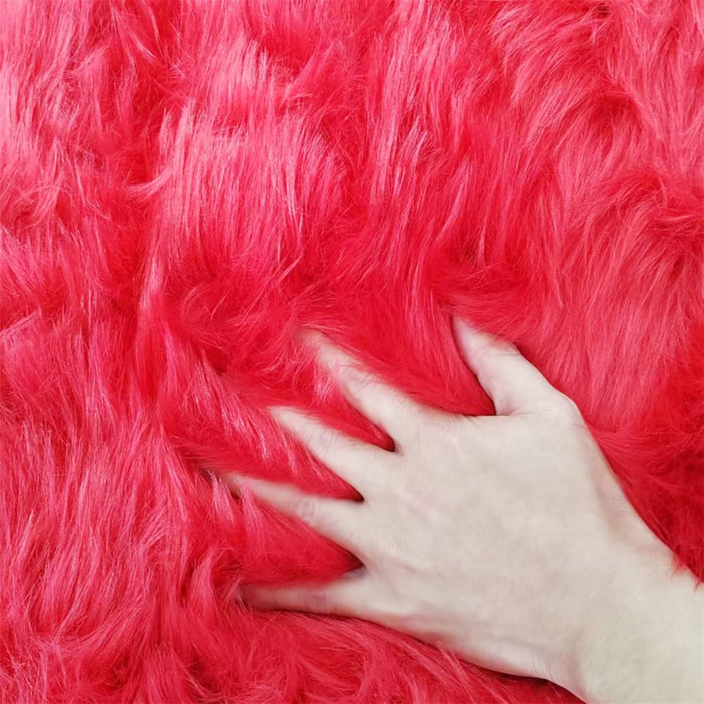 Valentines Heart Rug, Red Heart Shaped Rug, Fluffy Faux Fur Rugs, Shag Mats Living Room, Love Coquette Room Decor 2x3