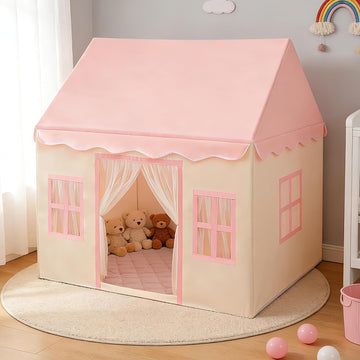 Large Kids Tent with Padded Mat Playhouse with Large Space for Toddlers Indoor Kids Play Tent for Girls Boys